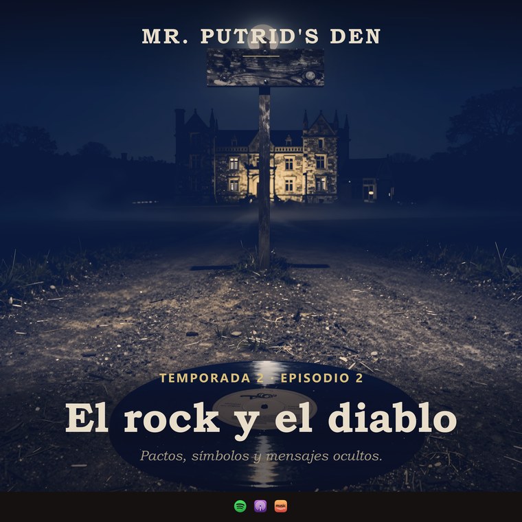 Portada del Expediente 02 de Mr. Putrid's Den: un cruce de caminos, un disco de vinilo y una casona junto a un lago escocés al fondo.